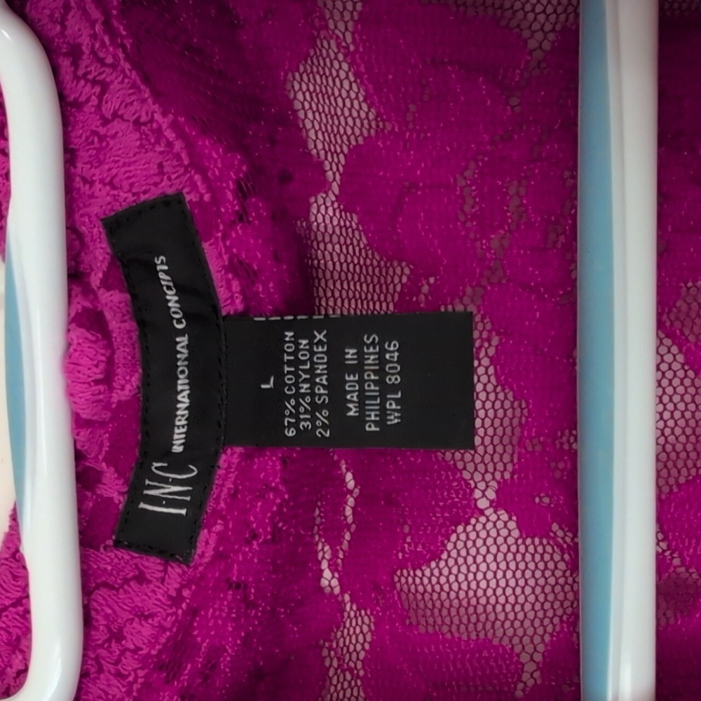 INC Fuchsia Pink Lace Blazer - Picture 3 of 8